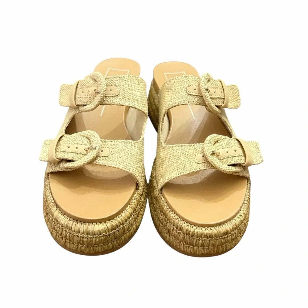 Dolce Vita Witny platform sandals in a natural raffia Size 10